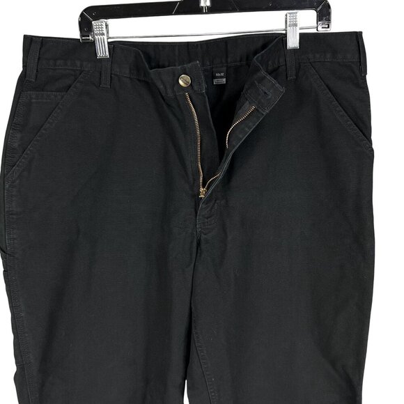 Carhartt Mens 40x32 Duck Loose Fit Canvas Black Utility Chore Pants Carpenter - Picture 12 of 16